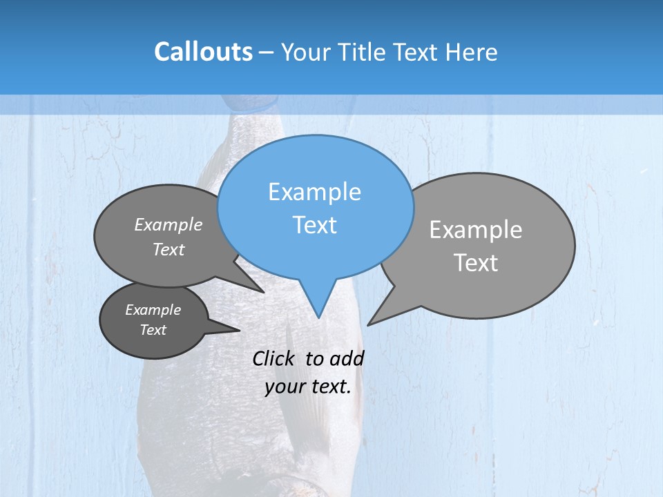 A Fish Hanging From A Hook On A Blue Wall PowerPoint Template