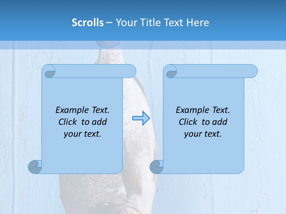 A Fish Hanging From A Hook On A Blue Wall PowerPoint Template