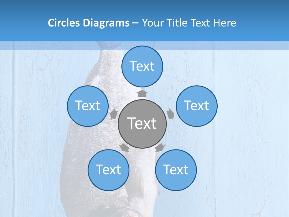 A Fish Hanging From A Hook On A Blue Wall PowerPoint Template