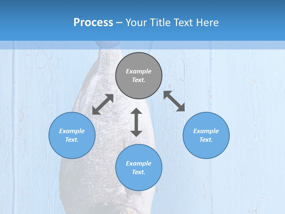 A Fish Hanging From A Hook On A Blue Wall PowerPoint Template