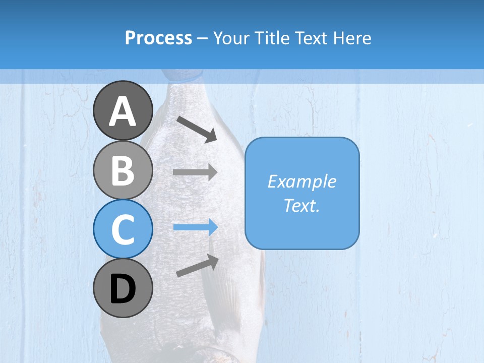 A Fish Hanging From A Hook On A Blue Wall PowerPoint Template