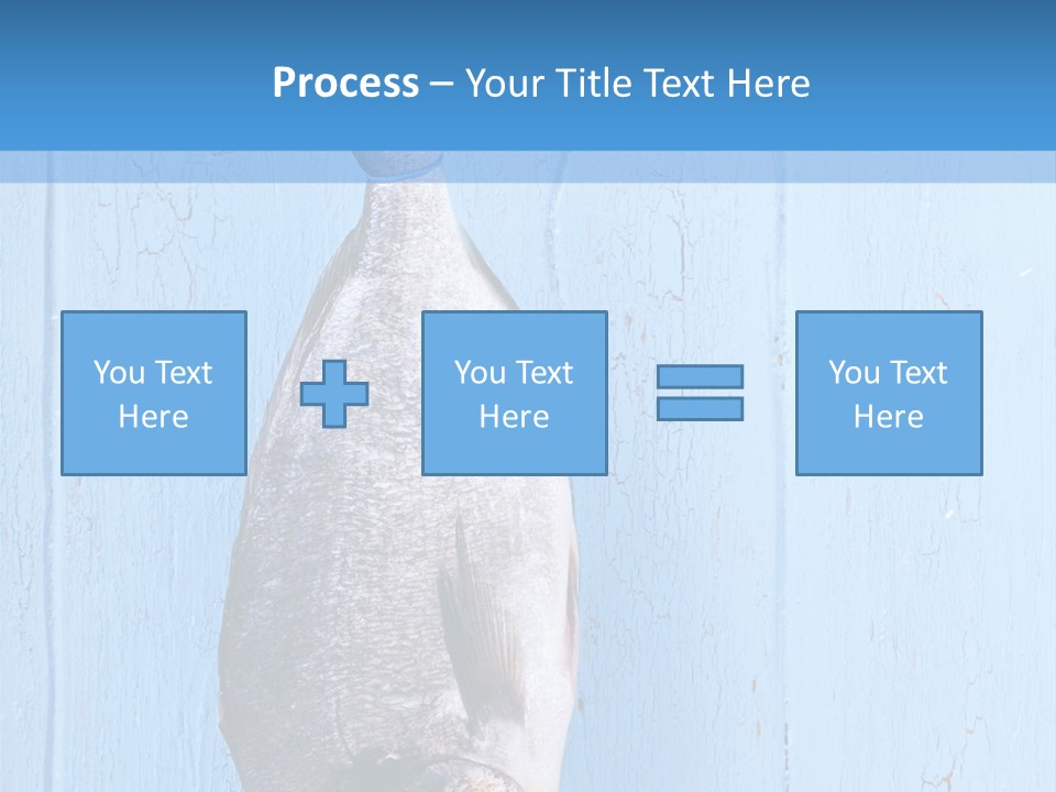 A Fish Hanging From A Hook On A Blue Wall PowerPoint Template