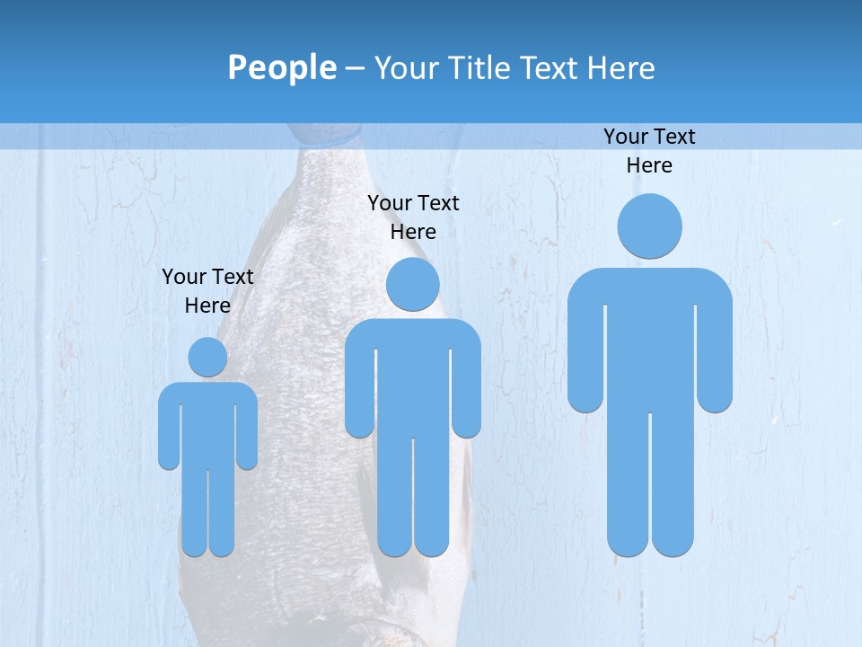 A Fish Hanging From A Hook On A Blue Wall PowerPoint Template