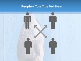 A Fish Hanging From A Hook On A Blue Wall PowerPoint Template