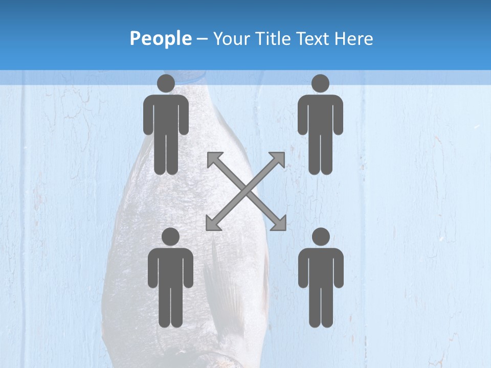 A Fish Hanging From A Hook On A Blue Wall PowerPoint Template