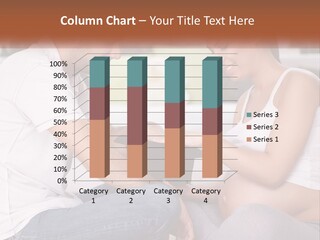 A Man And Woman Sitting On A Couch Looking At A Hat PowerPoint Template