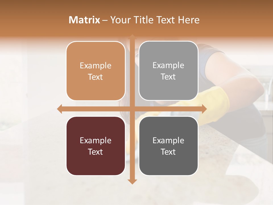 A Woman Cleaning A Kitchen Counter With Yellow Gloves PowerPoint Template
