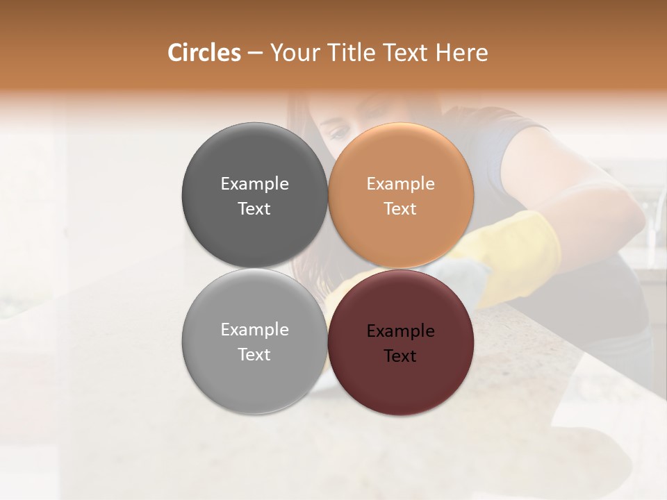 A Woman Cleaning A Kitchen Counter With Yellow Gloves PowerPoint Template