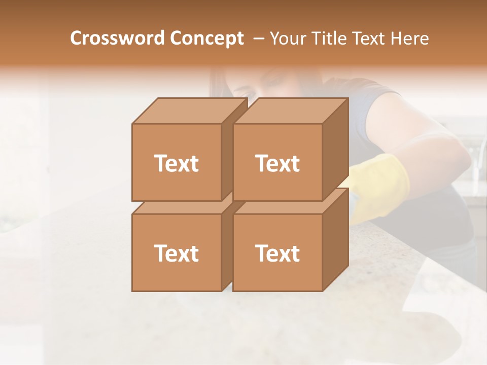 A Woman Cleaning A Kitchen Counter With Yellow Gloves PowerPoint Template