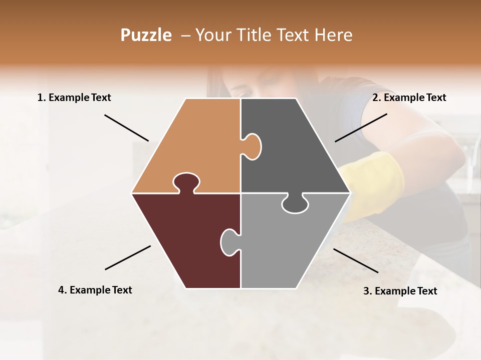 A Woman Cleaning A Kitchen Counter With Yellow Gloves PowerPoint Template