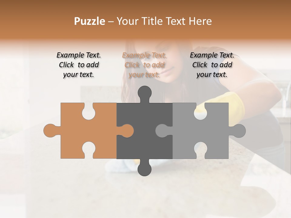 A Woman Cleaning A Kitchen Counter With Yellow Gloves PowerPoint Template