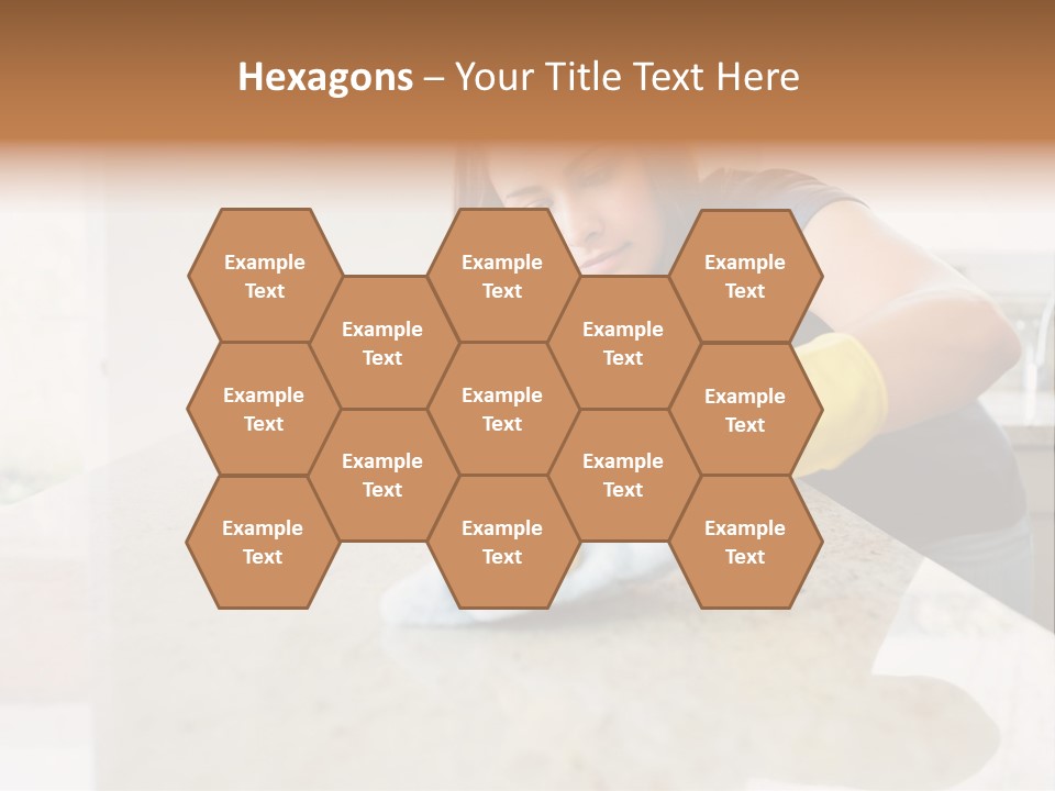 A Woman Cleaning A Kitchen Counter With Yellow Gloves PowerPoint Template