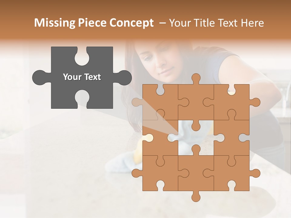 A Woman Cleaning A Kitchen Counter With Yellow Gloves PowerPoint Template