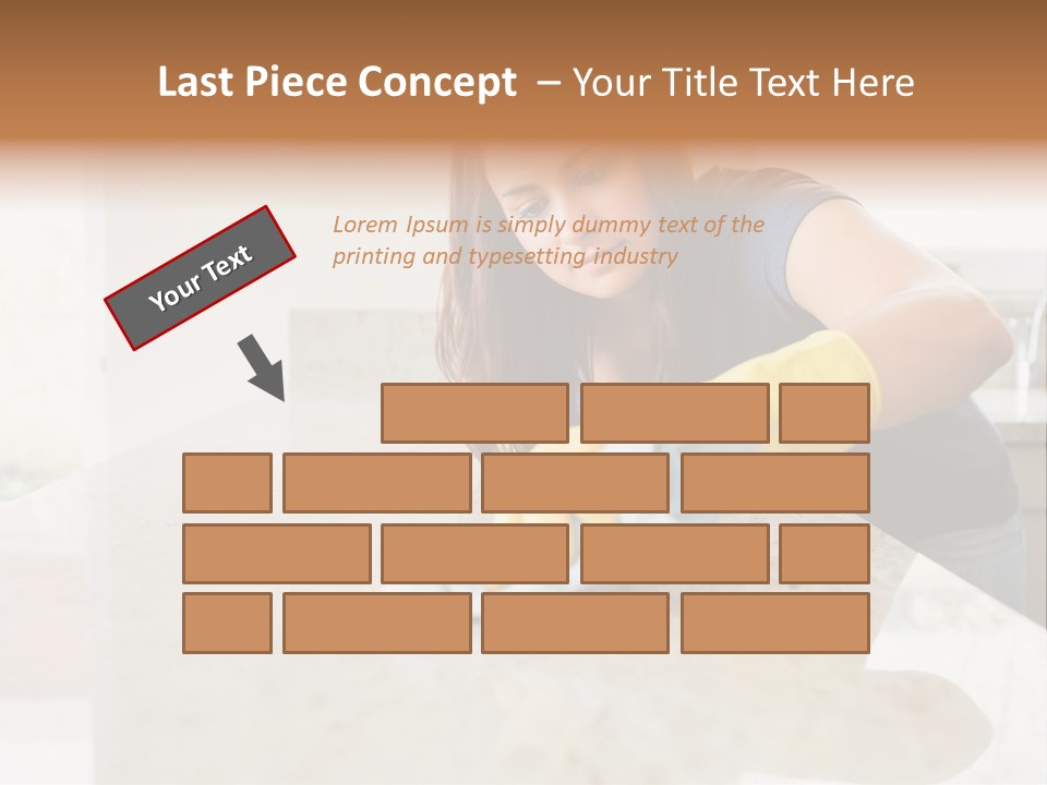 A Woman Cleaning A Kitchen Counter With Yellow Gloves PowerPoint Template