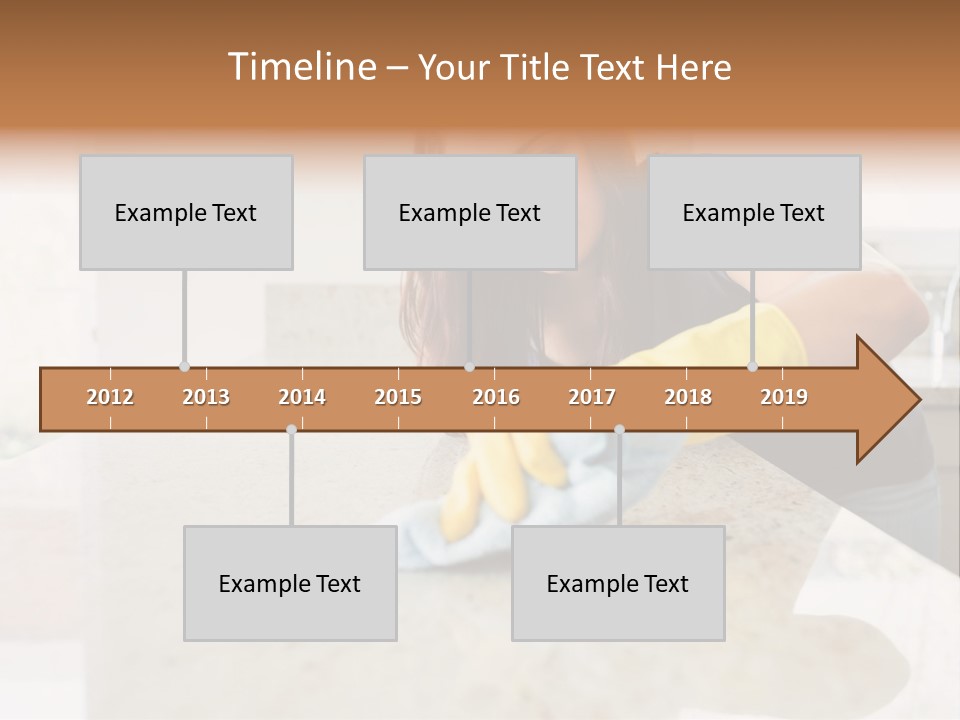 A Woman Cleaning A Kitchen Counter With Yellow Gloves PowerPoint Template