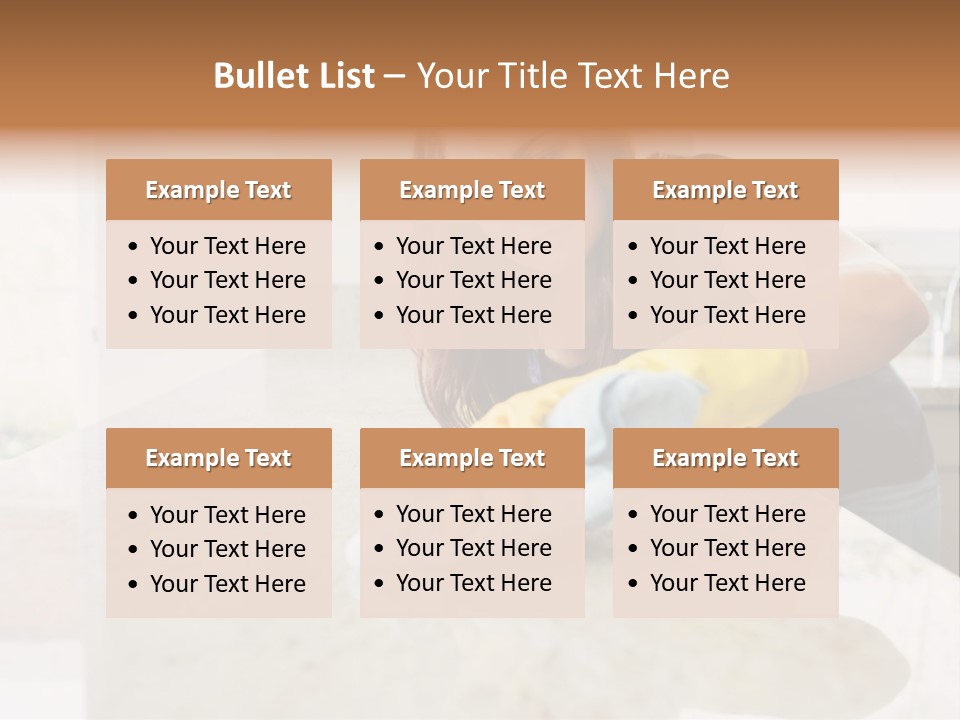 A Woman Cleaning A Kitchen Counter With Yellow Gloves PowerPoint Template