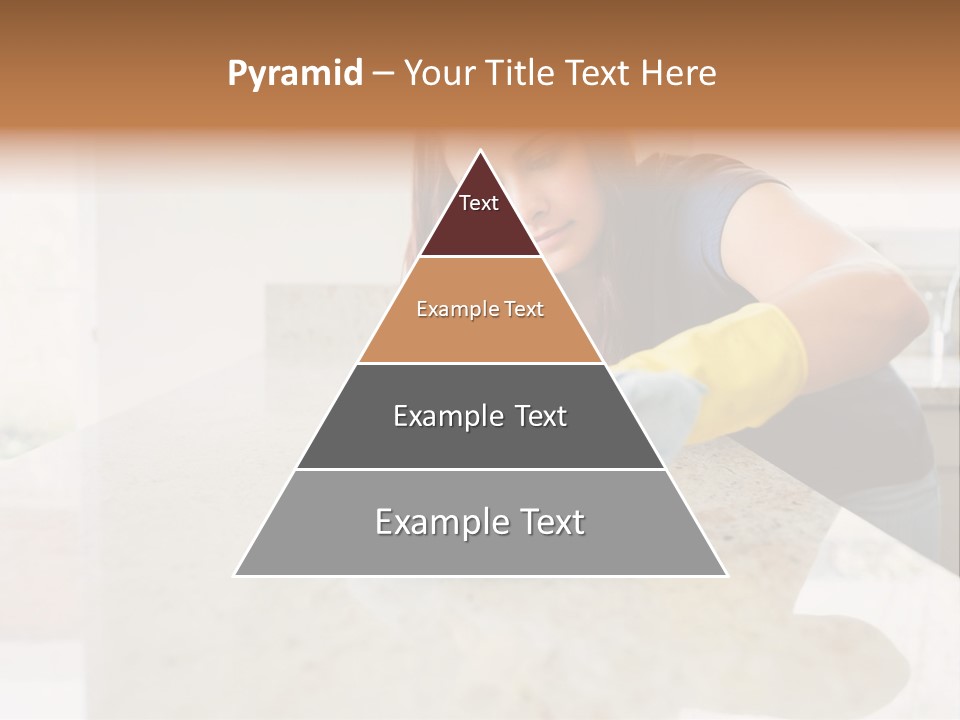 A Woman Cleaning A Kitchen Counter With Yellow Gloves PowerPoint Template