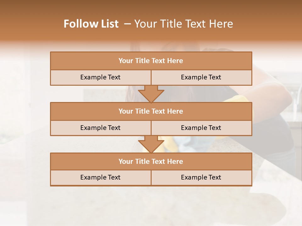 A Woman Cleaning A Kitchen Counter With Yellow Gloves PowerPoint Template