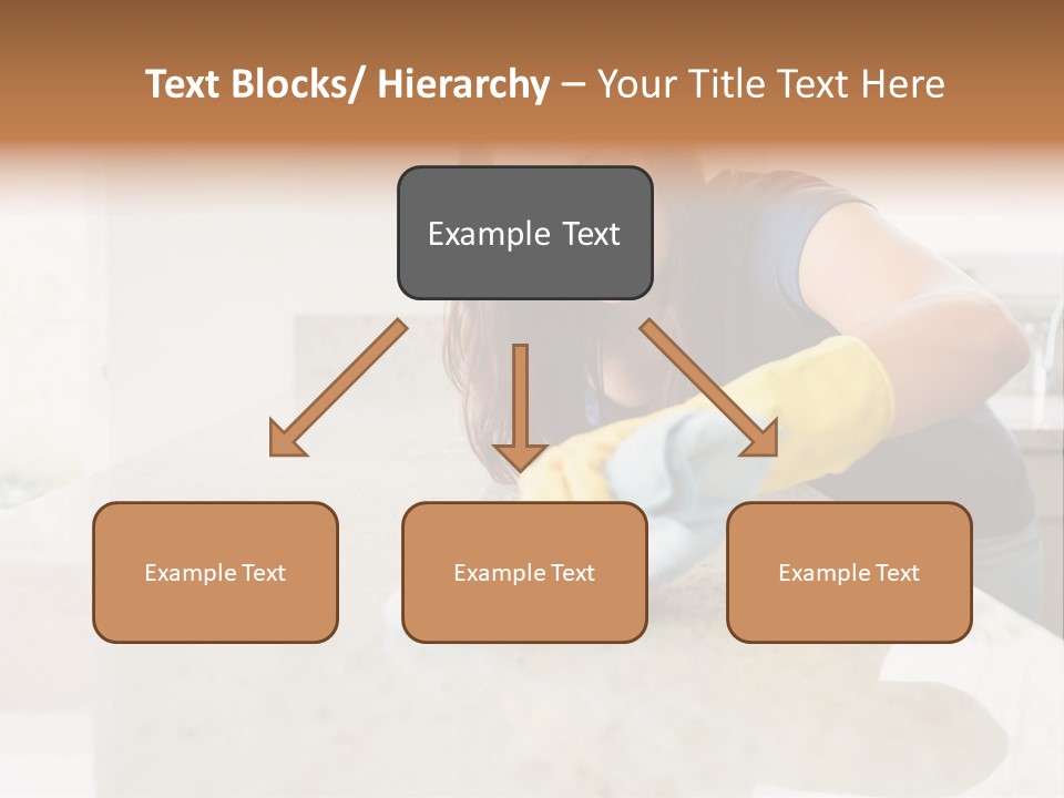 A Woman Cleaning A Kitchen Counter With Yellow Gloves PowerPoint Template