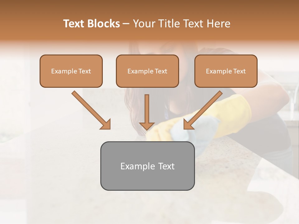 A Woman Cleaning A Kitchen Counter With Yellow Gloves PowerPoint Template
