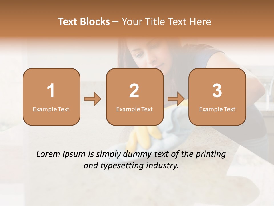 A Woman Cleaning A Kitchen Counter With Yellow Gloves PowerPoint Template