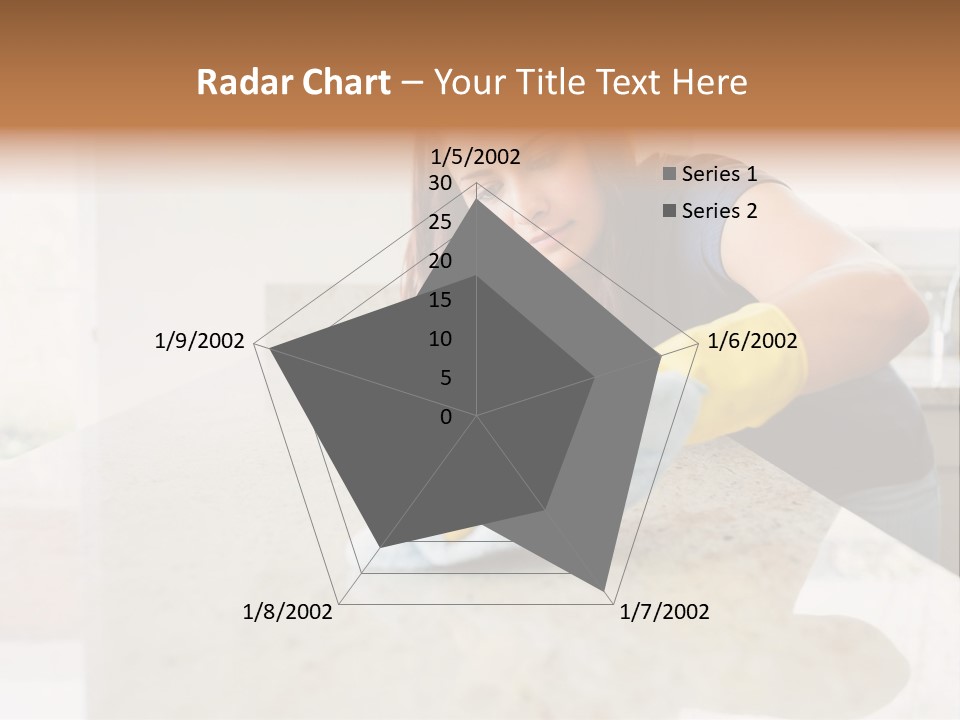 A Woman Cleaning A Kitchen Counter With Yellow Gloves PowerPoint Template