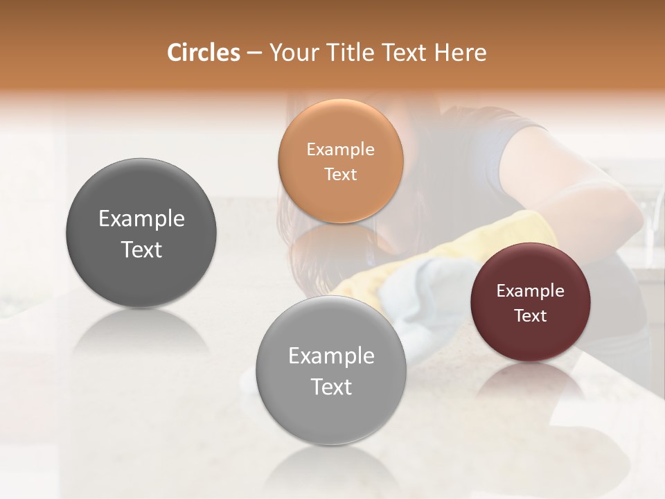 A Woman Cleaning A Kitchen Counter With Yellow Gloves PowerPoint Template