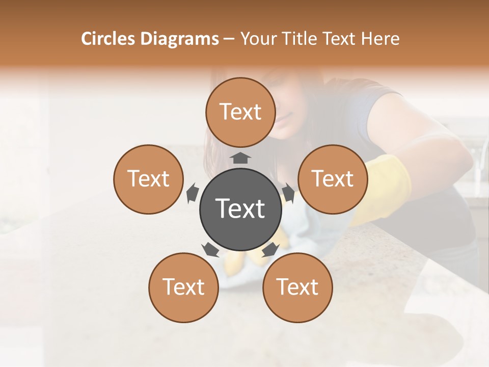 A Woman Cleaning A Kitchen Counter With Yellow Gloves PowerPoint Template