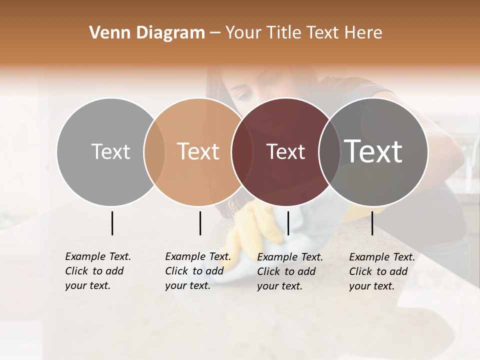 A Woman Cleaning A Kitchen Counter With Yellow Gloves PowerPoint Template