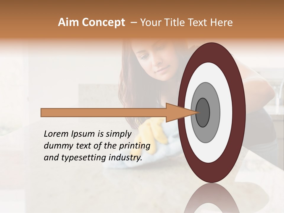 A Woman Cleaning A Kitchen Counter With Yellow Gloves PowerPoint Template