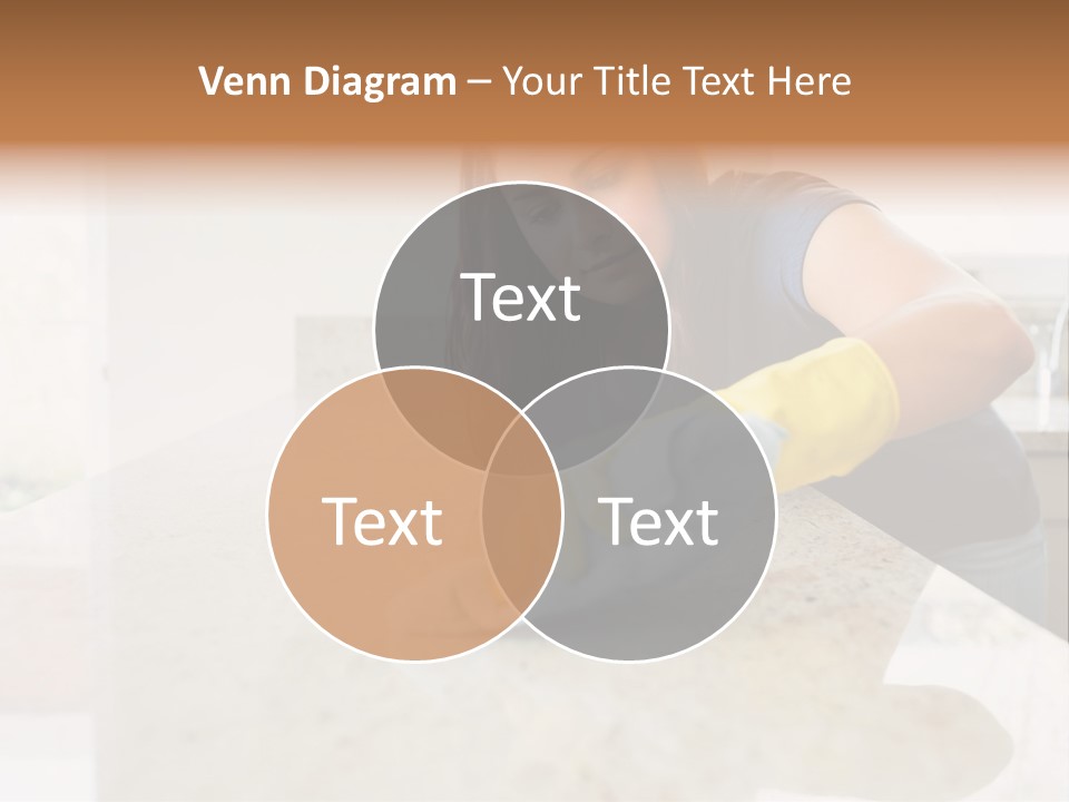 A Woman Cleaning A Kitchen Counter With Yellow Gloves PowerPoint Template