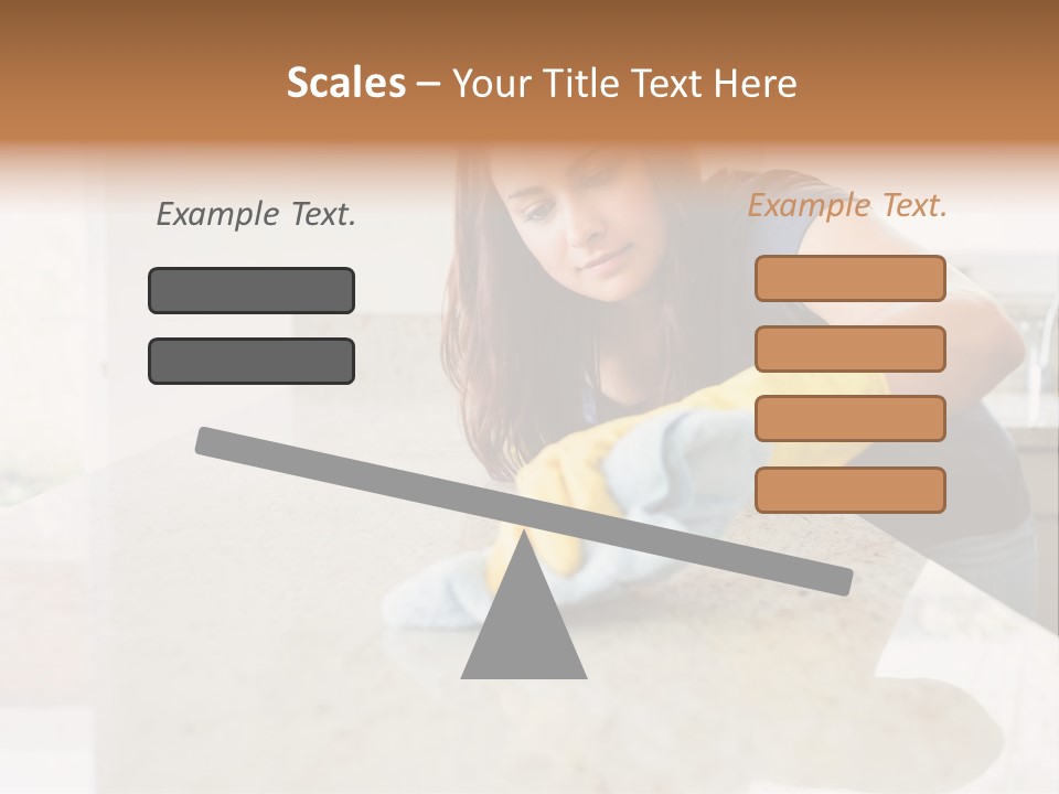A Woman Cleaning A Kitchen Counter With Yellow Gloves PowerPoint Template