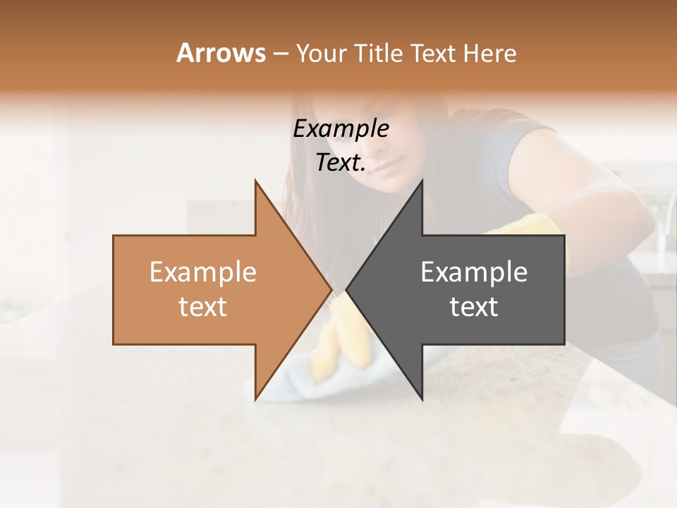 A Woman Cleaning A Kitchen Counter With Yellow Gloves PowerPoint Template