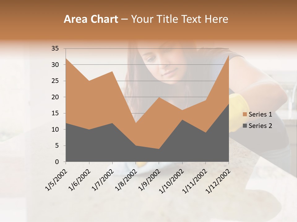 A Woman Cleaning A Kitchen Counter With Yellow Gloves PowerPoint Template