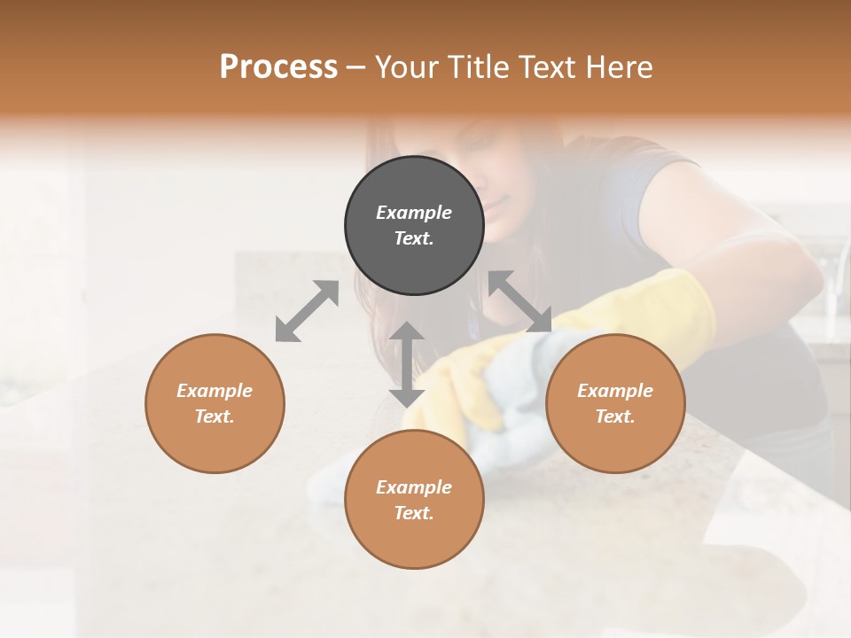 A Woman Cleaning A Kitchen Counter With Yellow Gloves PowerPoint Template