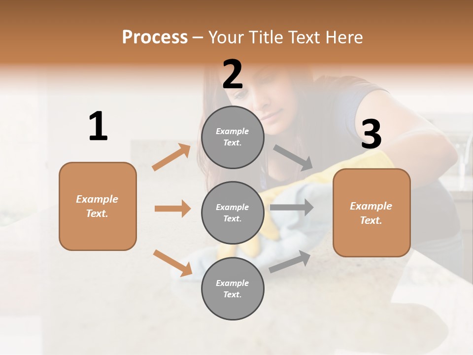 A Woman Cleaning A Kitchen Counter With Yellow Gloves PowerPoint Template