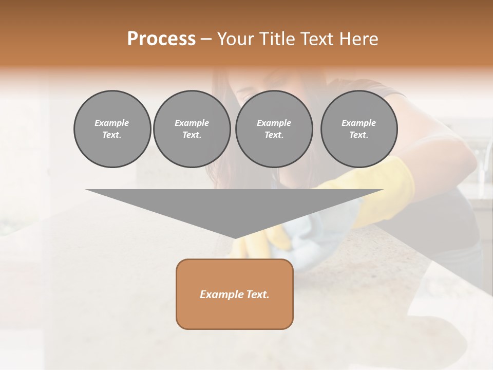 A Woman Cleaning A Kitchen Counter With Yellow Gloves PowerPoint Template