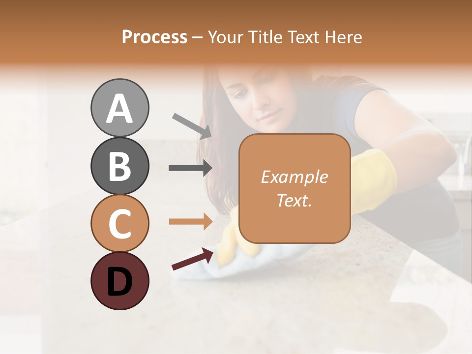 A Woman Cleaning A Kitchen Counter With Yellow Gloves PowerPoint Template
