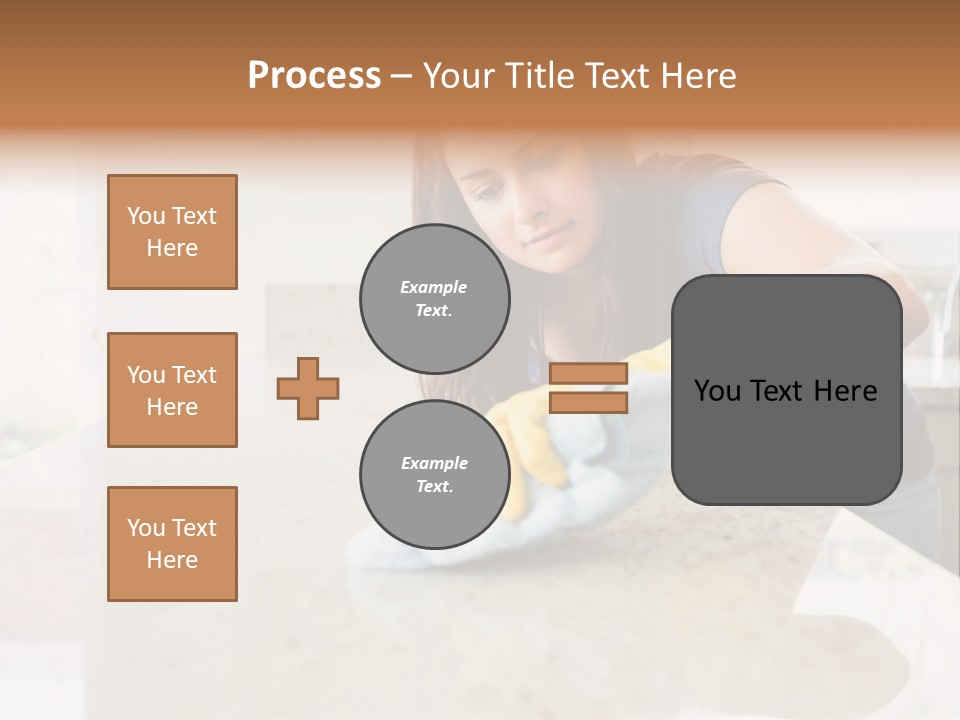 A Woman Cleaning A Kitchen Counter With Yellow Gloves PowerPoint Template