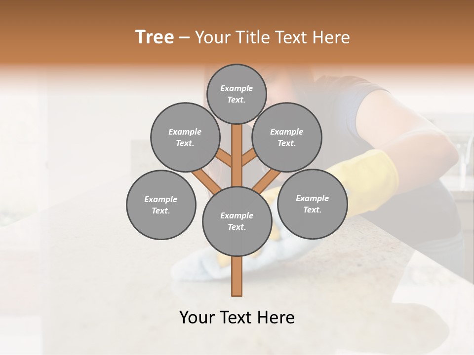 A Woman Cleaning A Kitchen Counter With Yellow Gloves PowerPoint Template