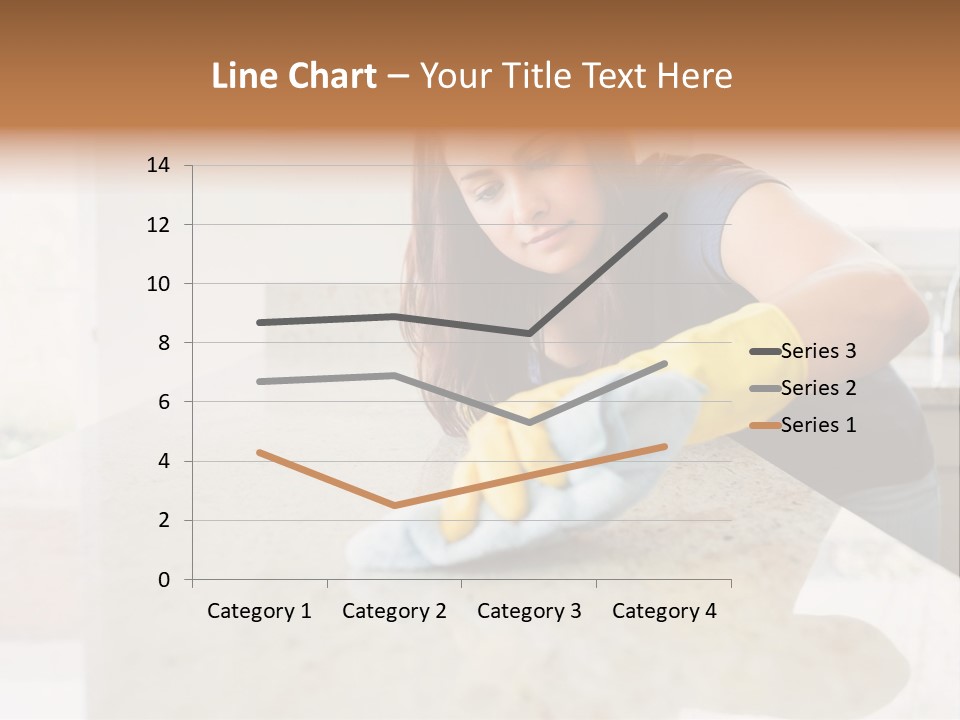 A Woman Cleaning A Kitchen Counter With Yellow Gloves PowerPoint Template