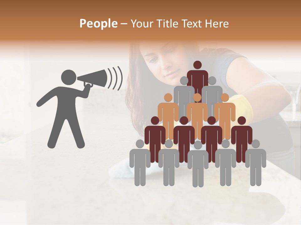 A Woman Cleaning A Kitchen Counter With Yellow Gloves PowerPoint Template