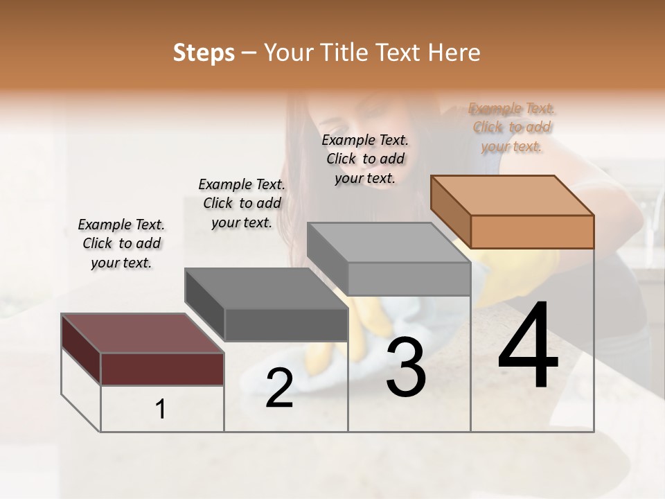 A Woman Cleaning A Kitchen Counter With Yellow Gloves PowerPoint Template