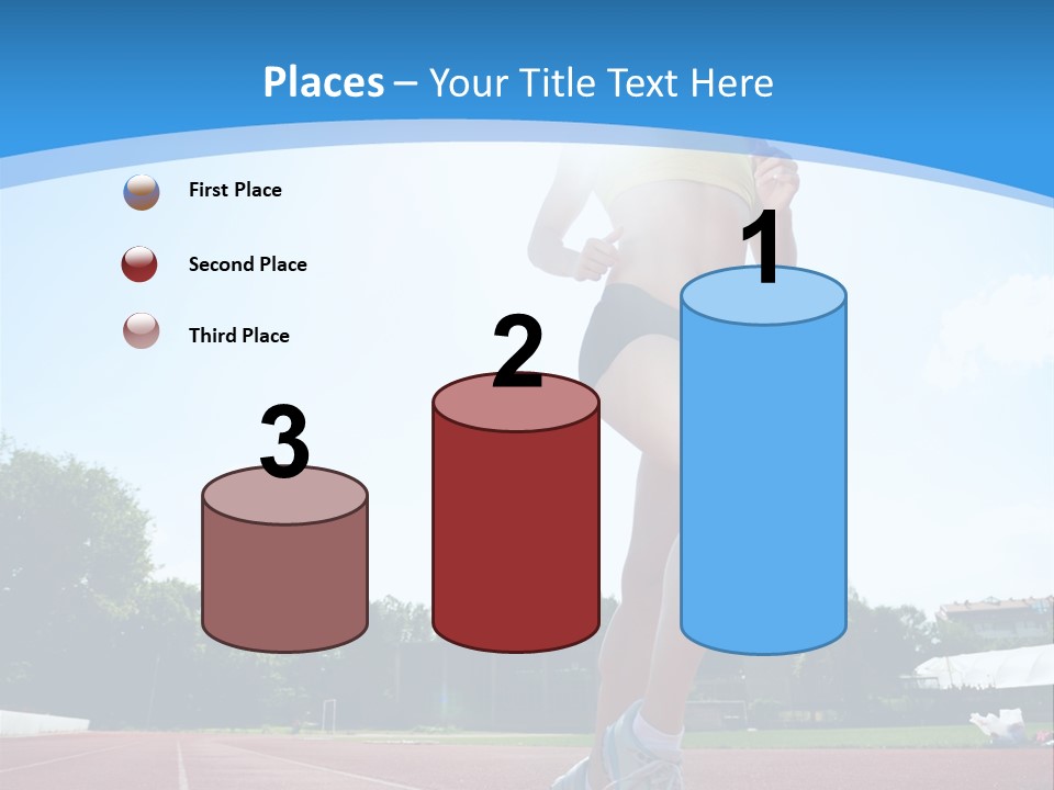 A Woman Running On A Running Track Powerpoint Template PowerPoint Template