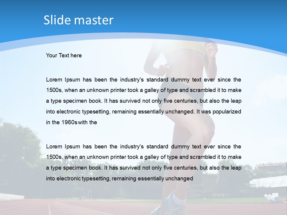 A Woman Running On A Running Track Powerpoint Template PowerPoint Template