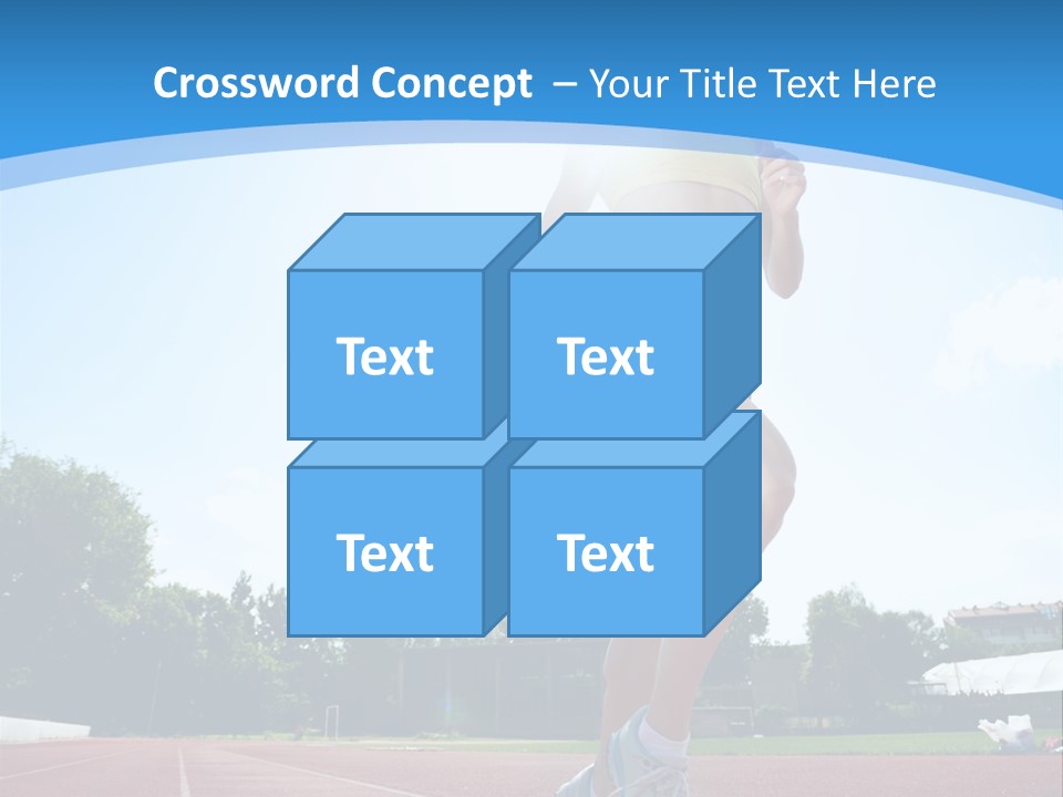 A Woman Running On A Running Track Powerpoint Template PowerPoint Template