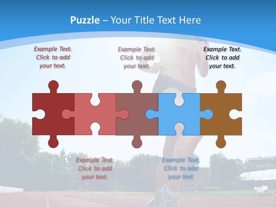 A Woman Running On A Running Track Powerpoint Template PowerPoint Template