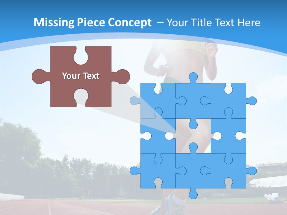 A Woman Running On A Running Track Powerpoint Template PowerPoint Template