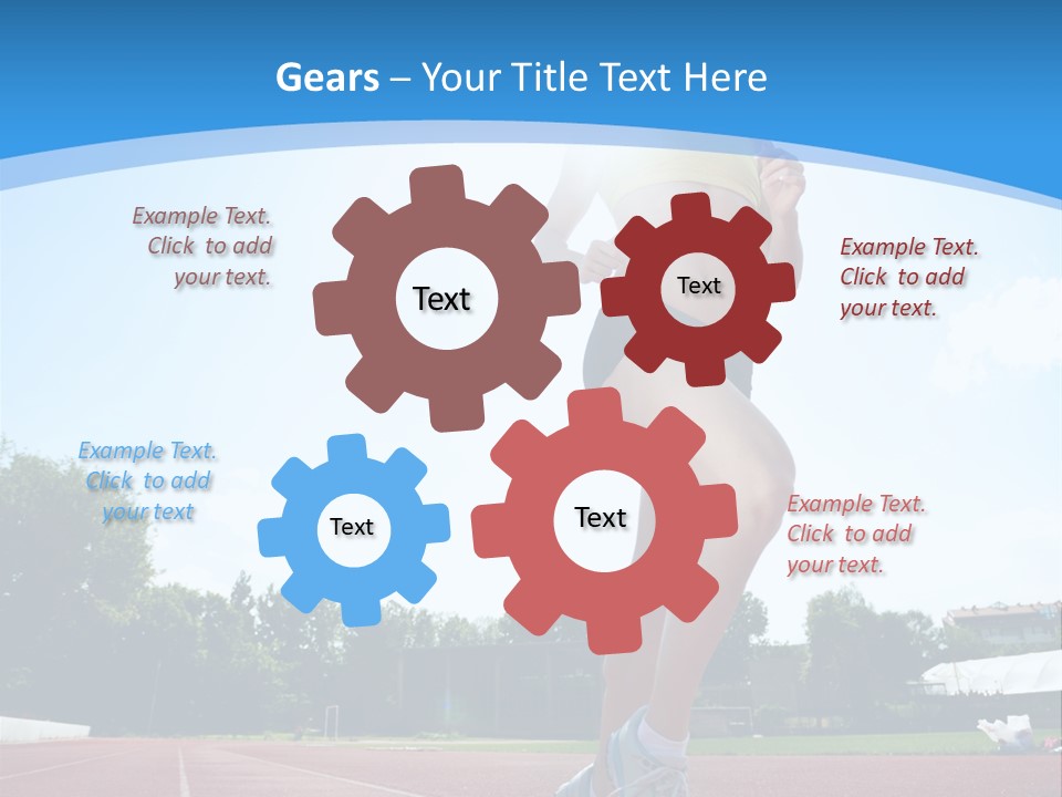 A Woman Running On A Running Track Powerpoint Template PowerPoint Template