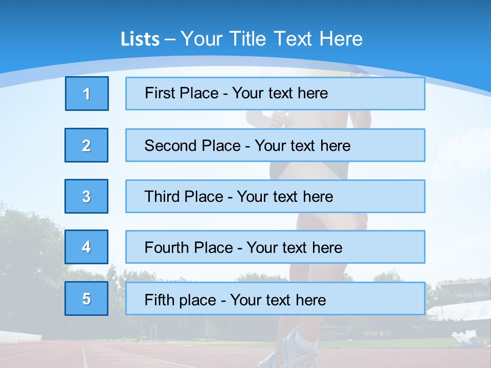 A Woman Running On A Running Track Powerpoint Template PowerPoint Template
